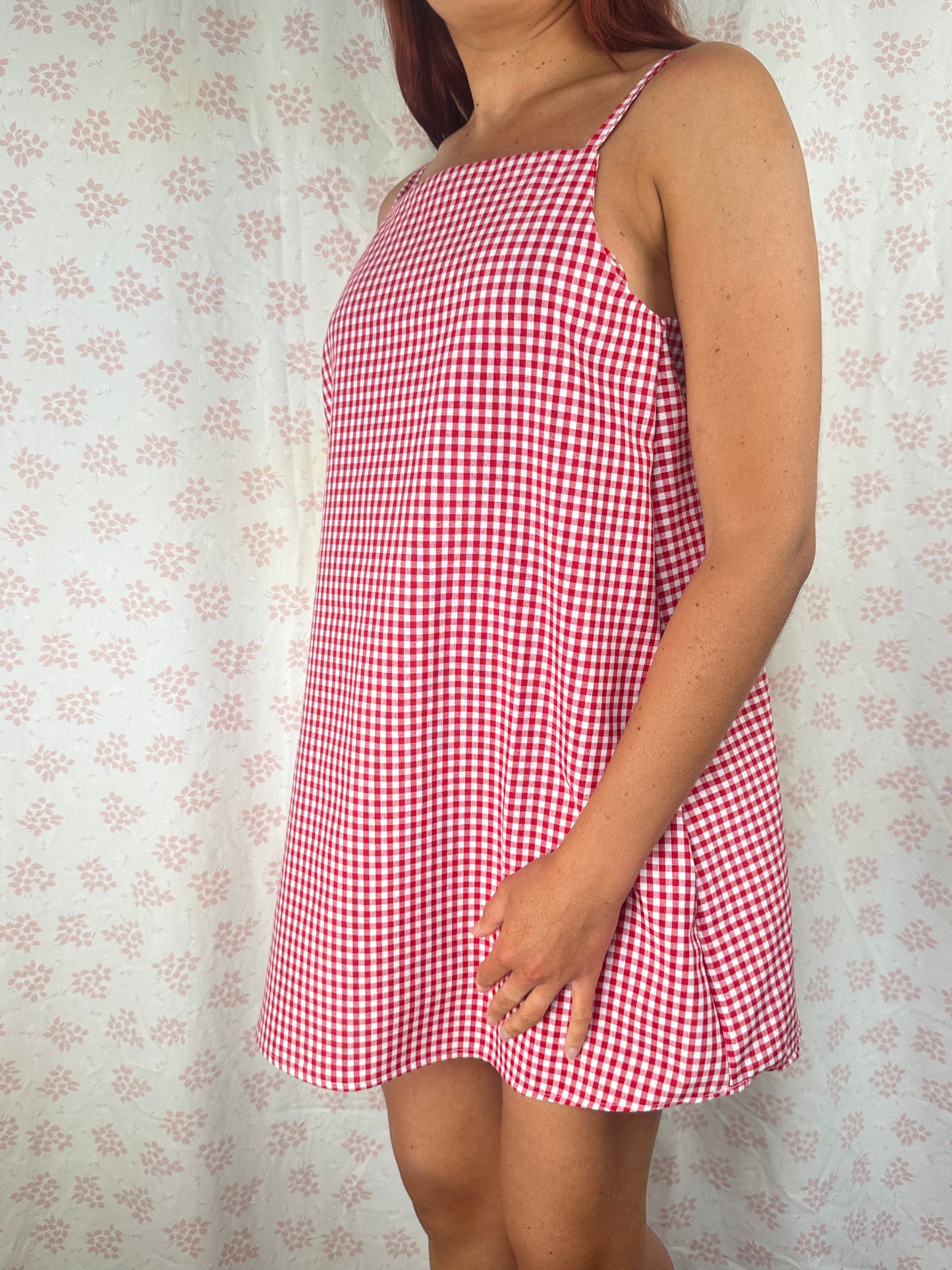Robe Bretelle Vichy Rouge