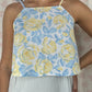 Top Fleurs Bleu et Jaune
