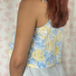 Top Fleurs Bleu et Jaune