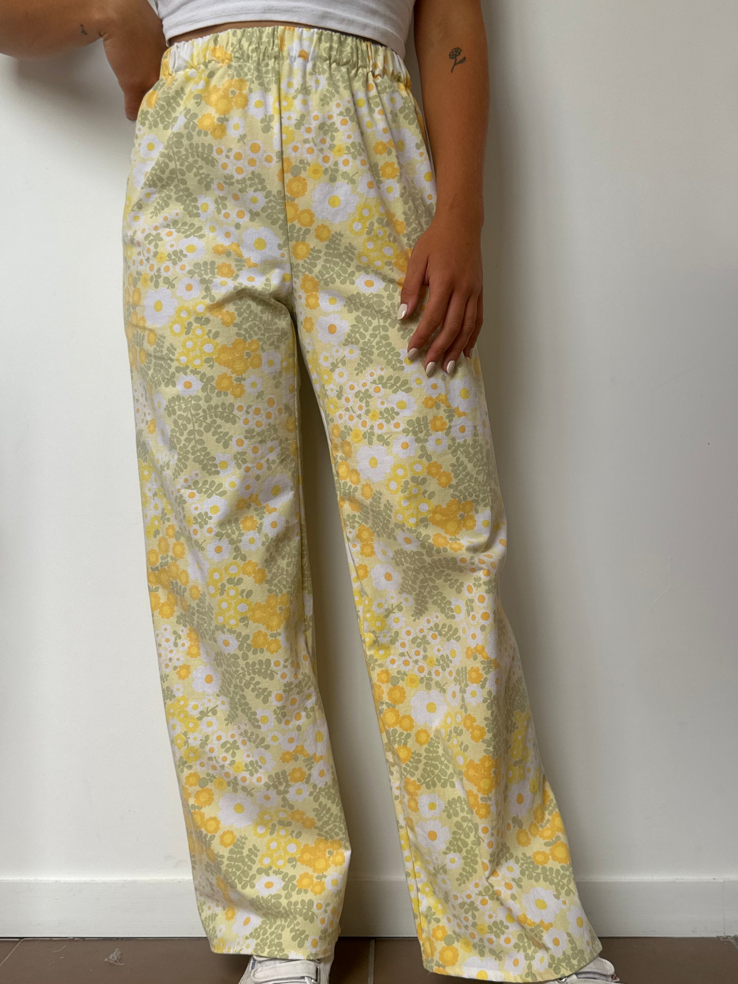 Pantalon Fleurs Jaune