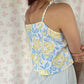 Top Fleurs Bleu et Jaune