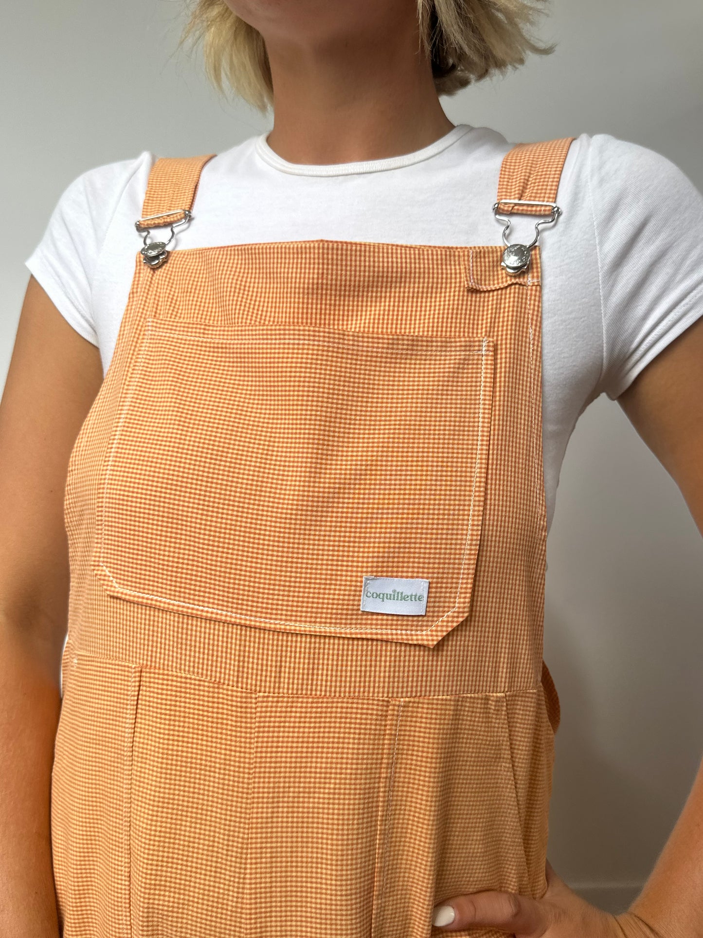 Salopette Vichy Orange Jaune