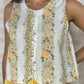 Haut Bouton Blanc Fleurs