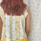 Haut Bouton Blanc Fleurs