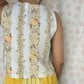 Haut Bouton Blanc Fleurs