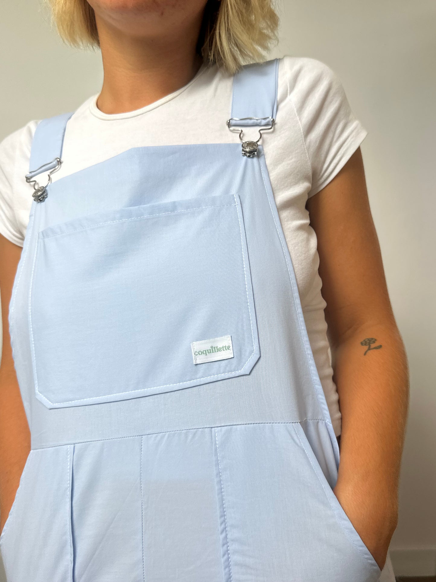 Salopette Uni Bleu Ciel