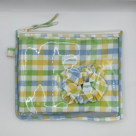 Pack de plage Carreaux Jaune Bleu Vert
