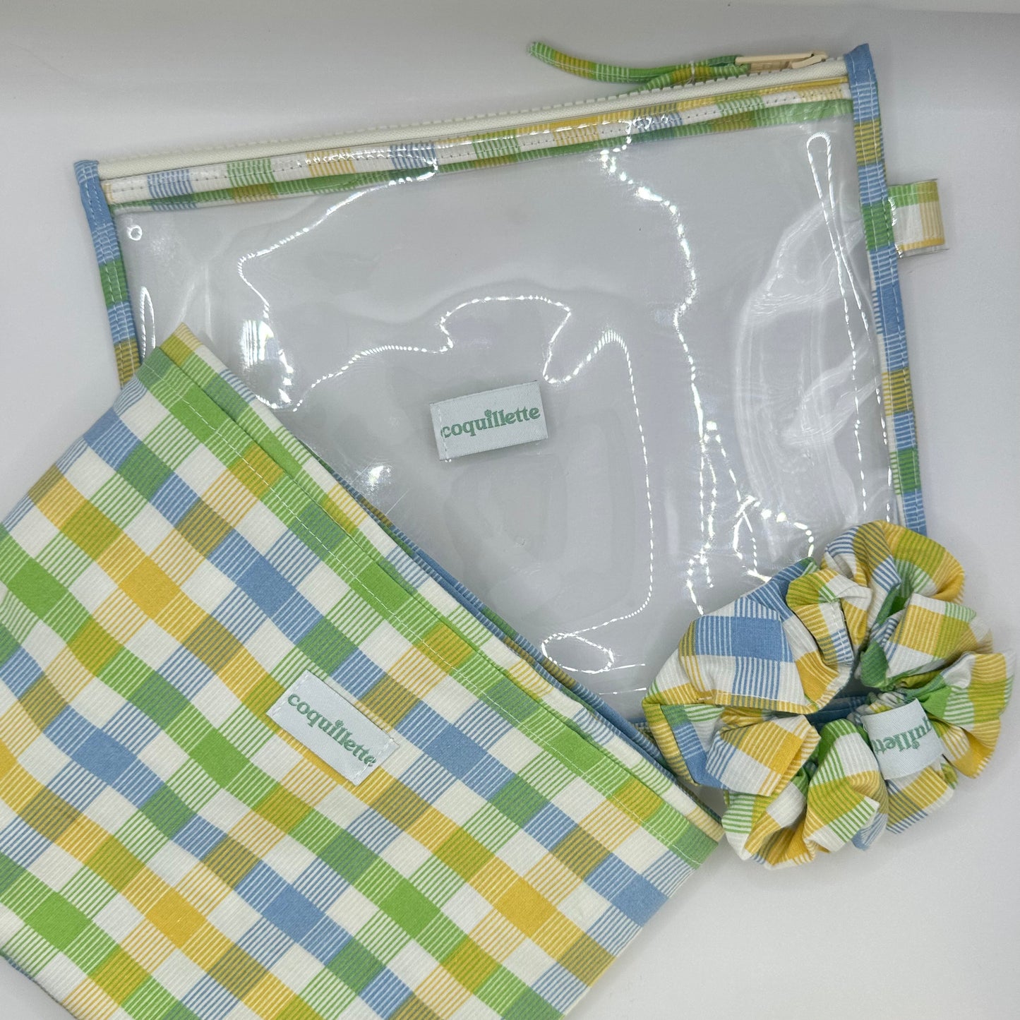 Pack de plage Carreaux Jaune Bleu Vert