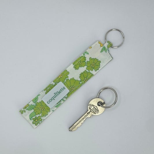 Porte Clé Fleurs Verte
