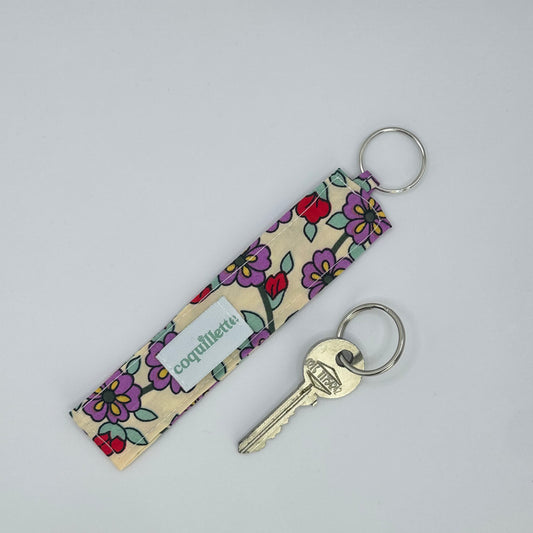 Porte Clé Fleurs Violette
