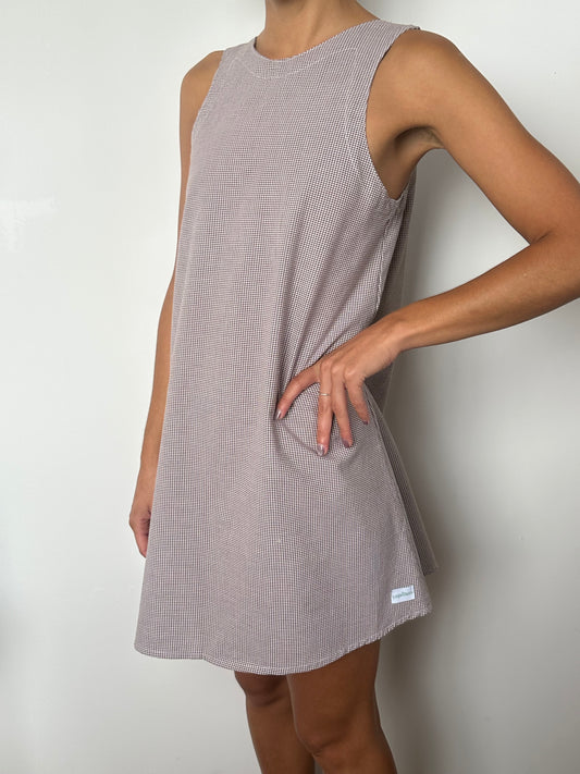 Robe Col Vichy Marron