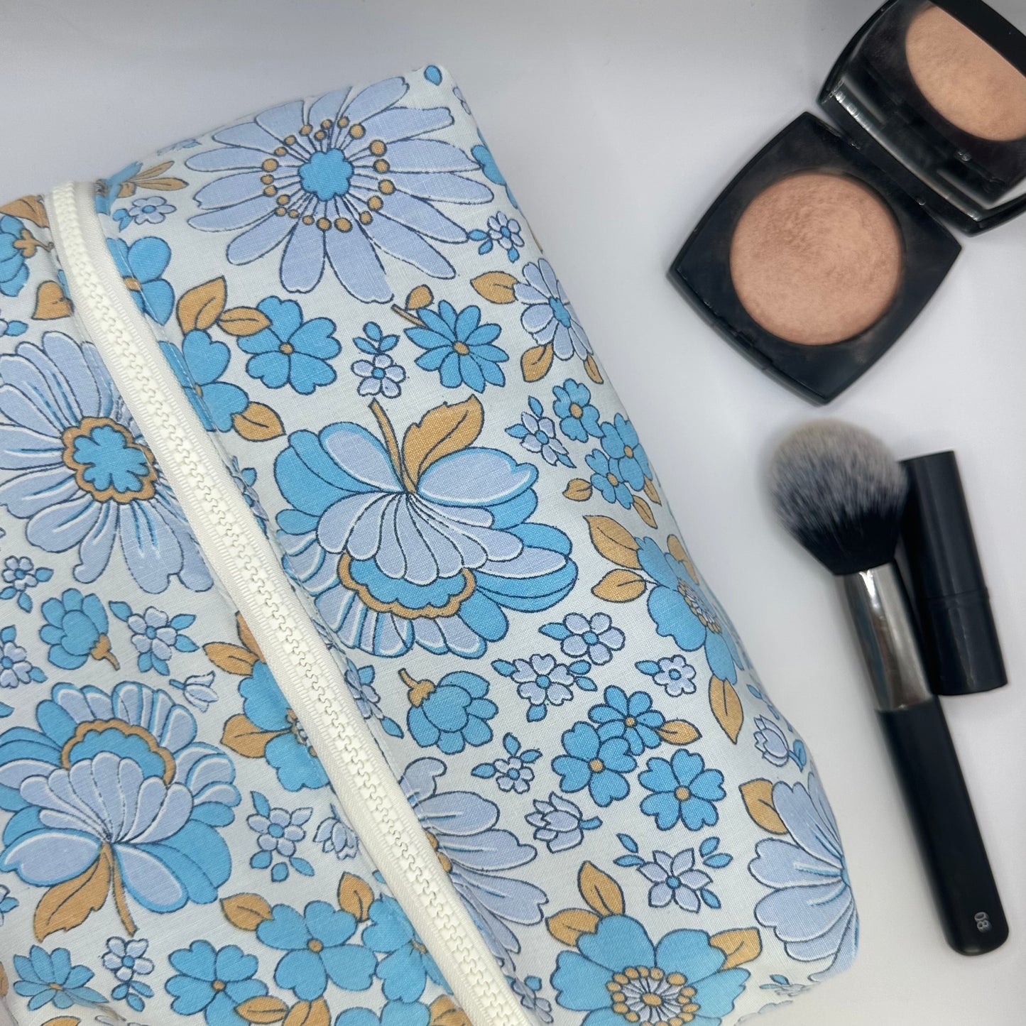 Trousse de toilette Fleurs Bleu
