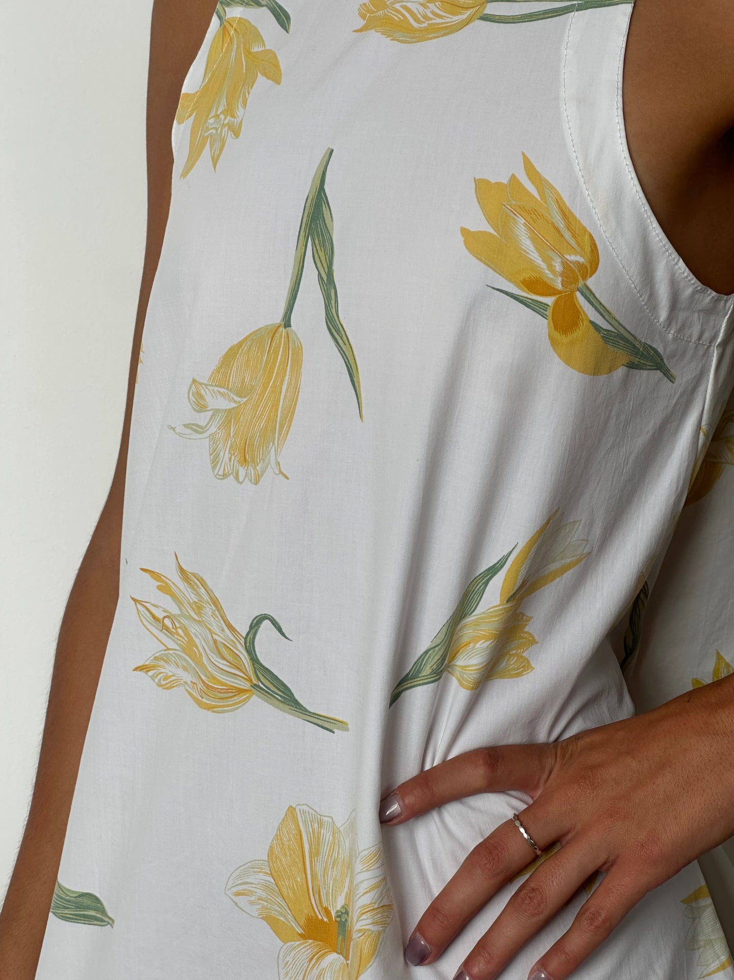 Robe Col Fleurs Jaune