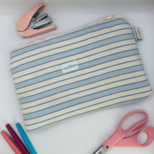 Grande Pochette Bleu Rayée