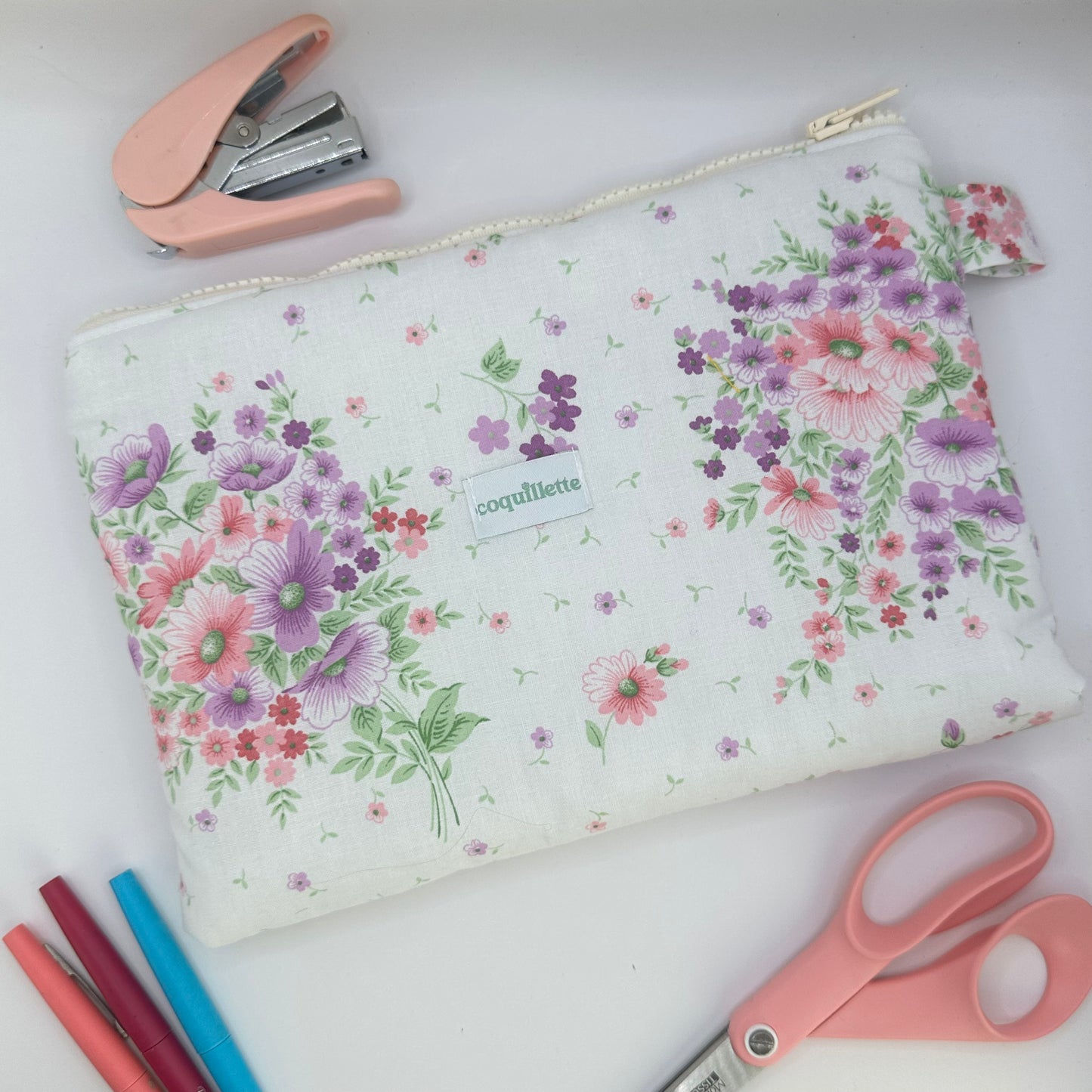 Grande Pochette Fleurs Lila
