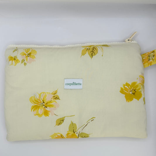Grande Pochette Fleurs Jaune
