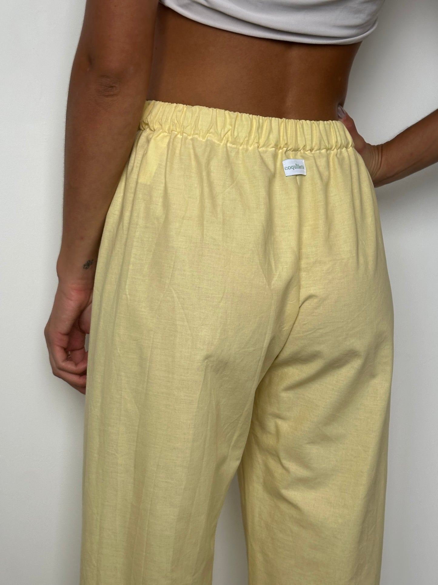 Pantalon Uni Jaune