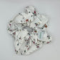Grand Chouchou Blanc Fleurs Rouge