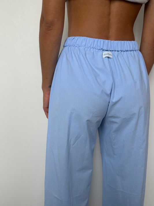 Pantalon Uni Bleu