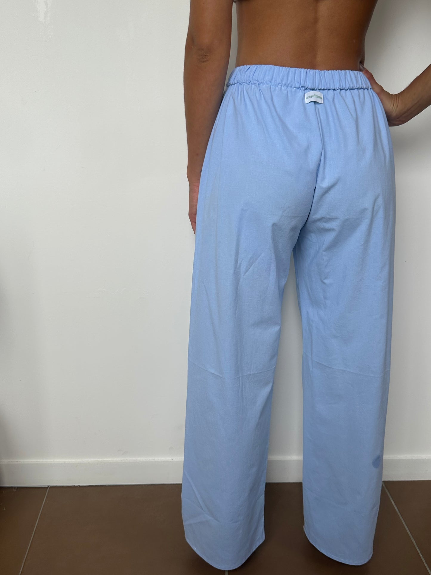 Pantalon Uni Bleu