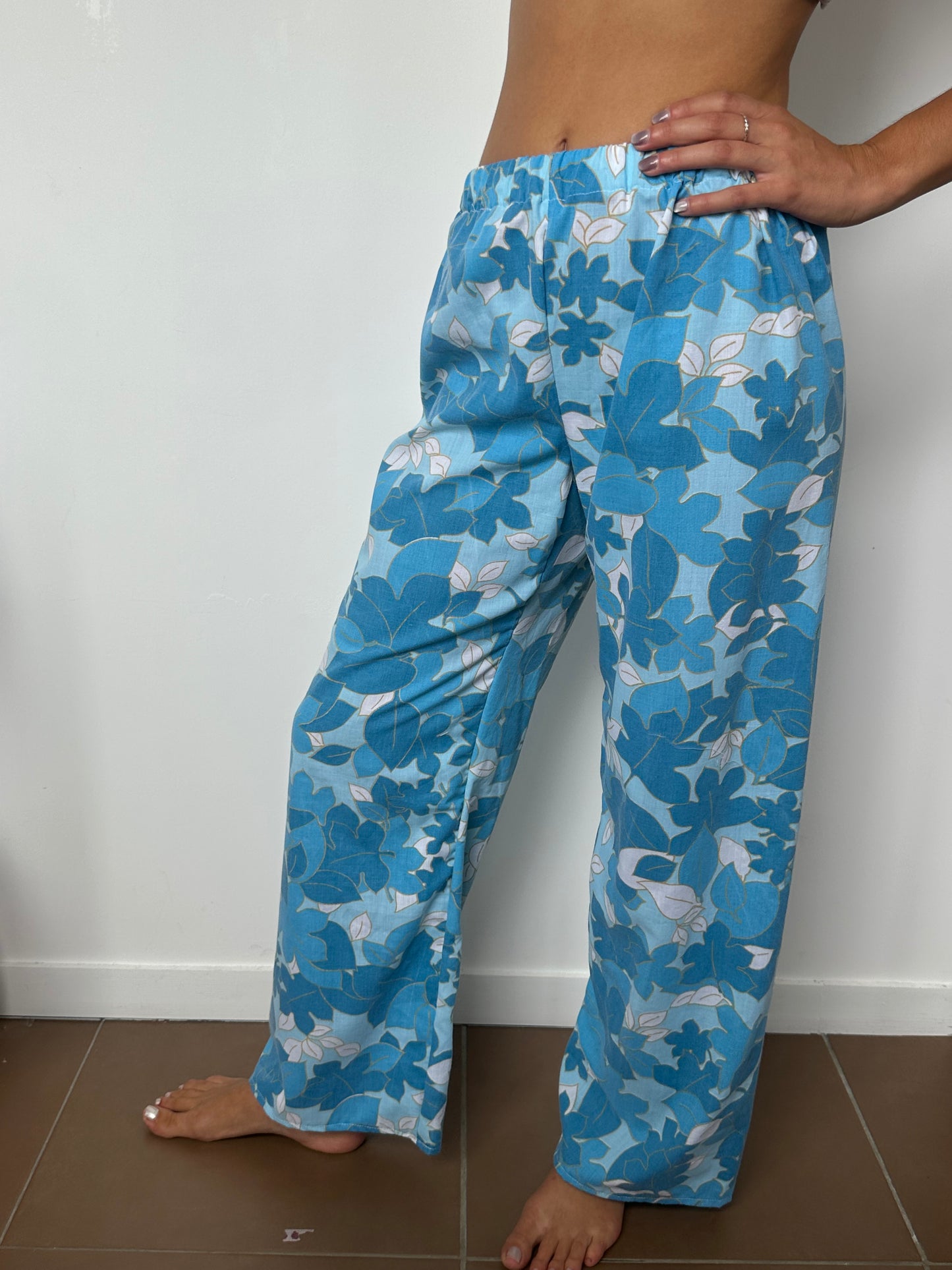 Pantalon Feuille Bleu