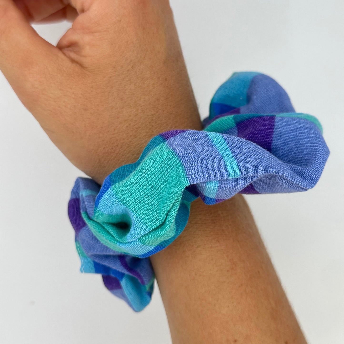 Chouchou Carreaux Violet Bleu