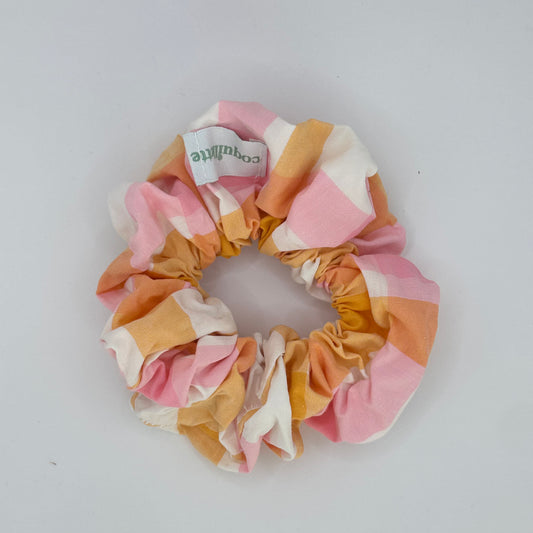 Chouchou Carreaux Orange et Rose