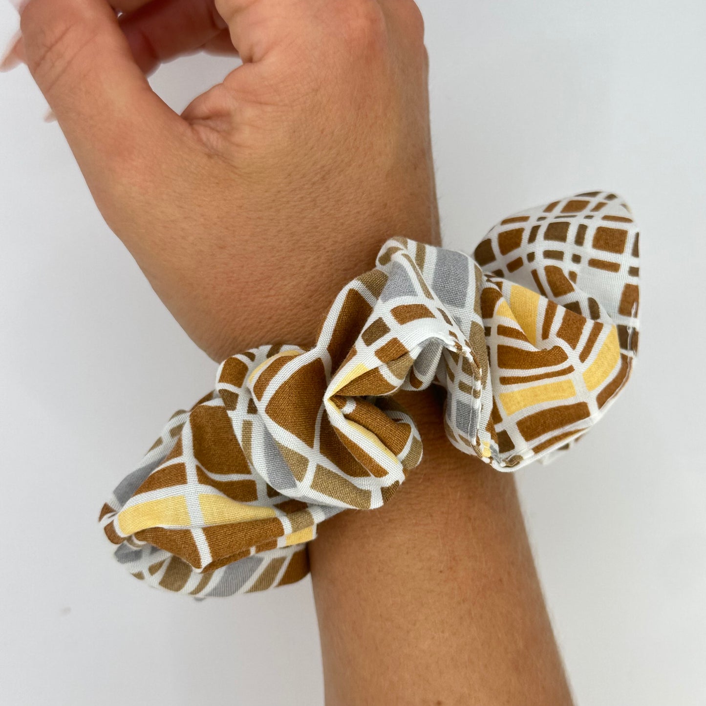 Chouchou Marron Carreaux