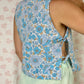 Haut Noeud Fleurs Bleu