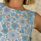 Haut Noeud Fleurs Bleu