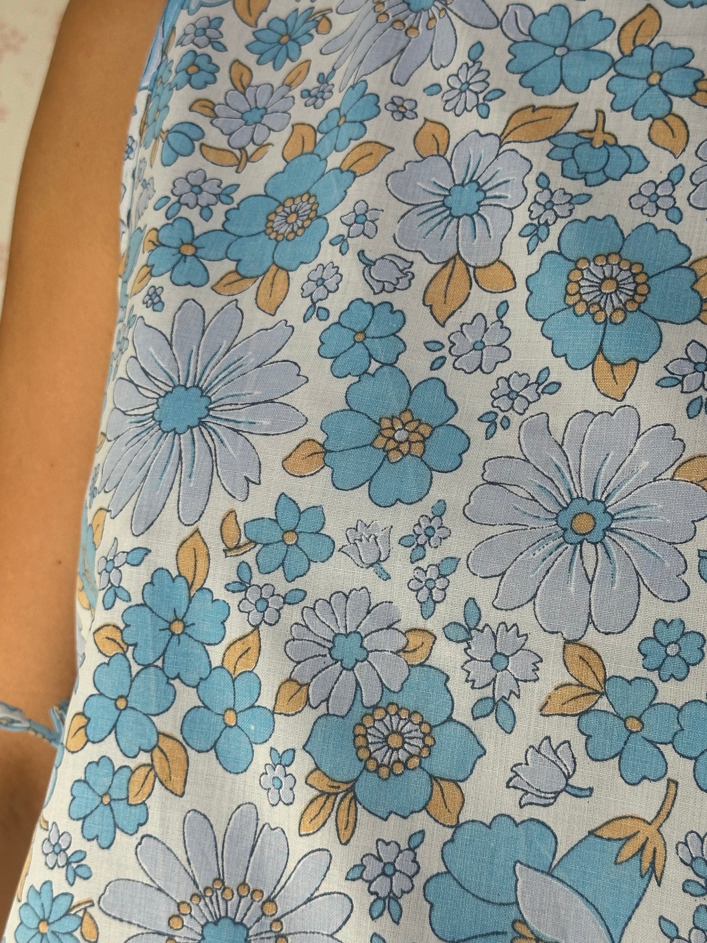 Haut Noeud Fleurs Bleu