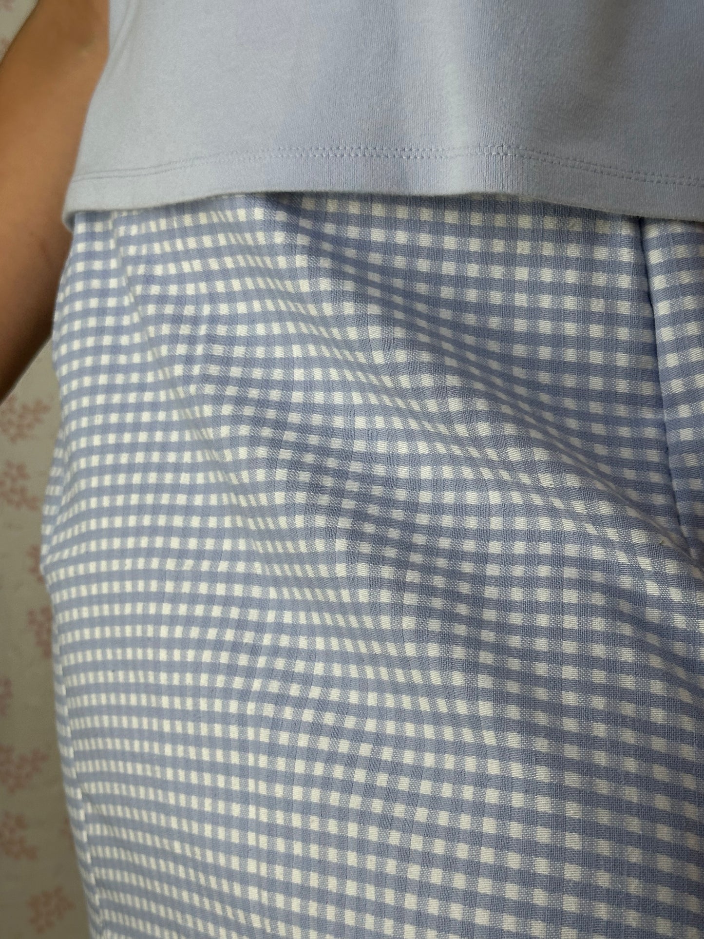 Jupe Vichy Bleu Ciel