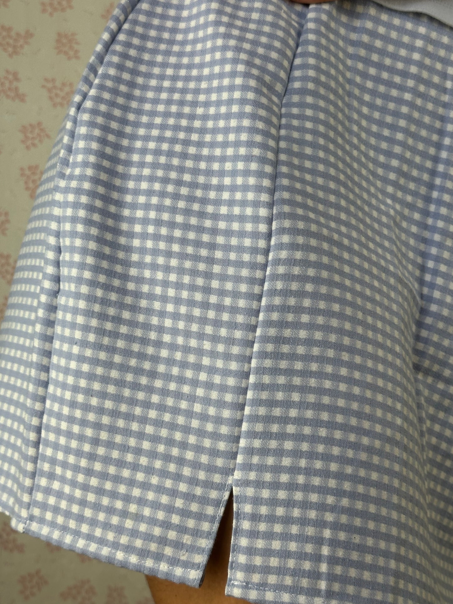 Jupe Vichy Bleu Ciel