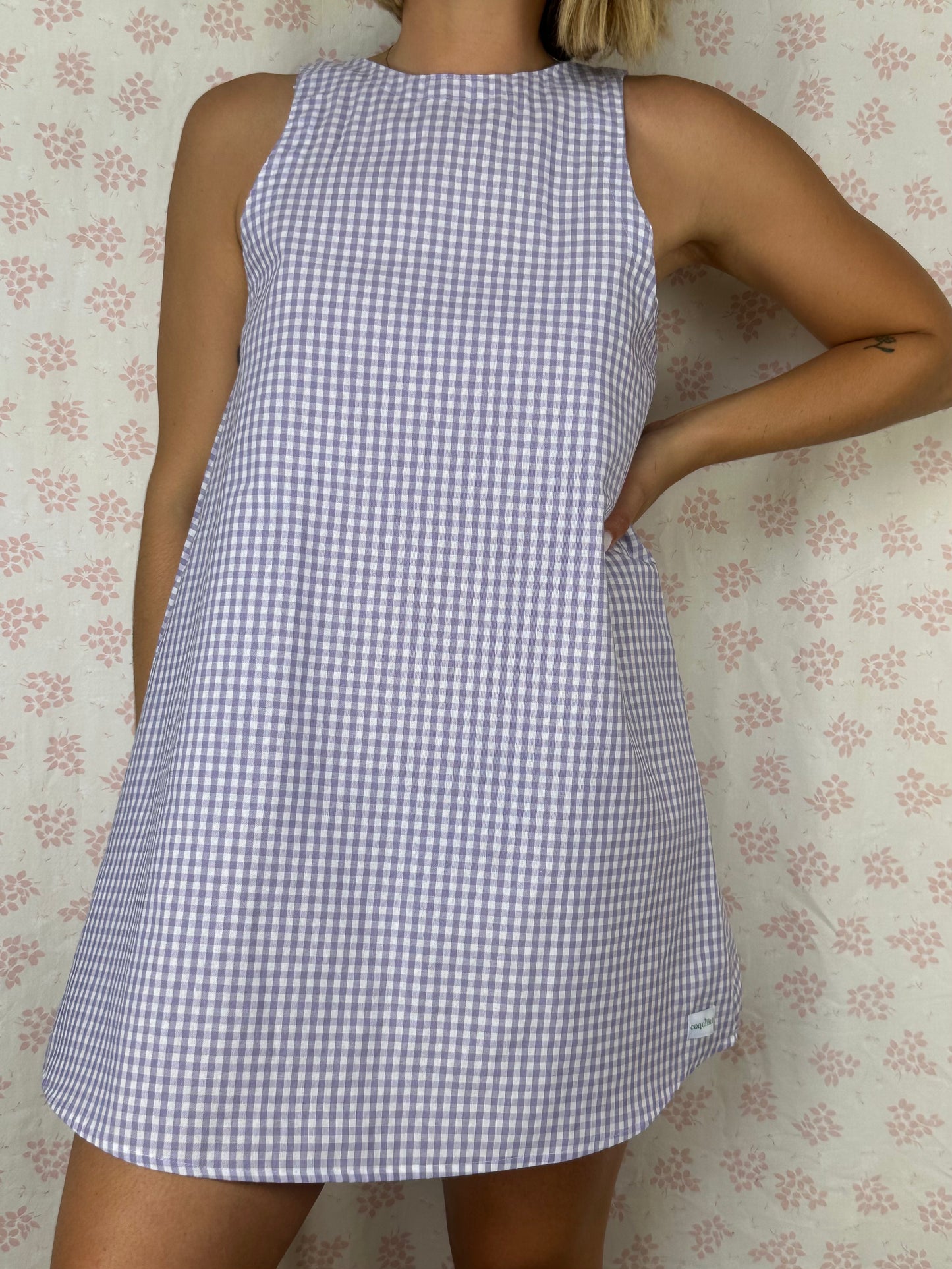 Robe Col Vichy Violet