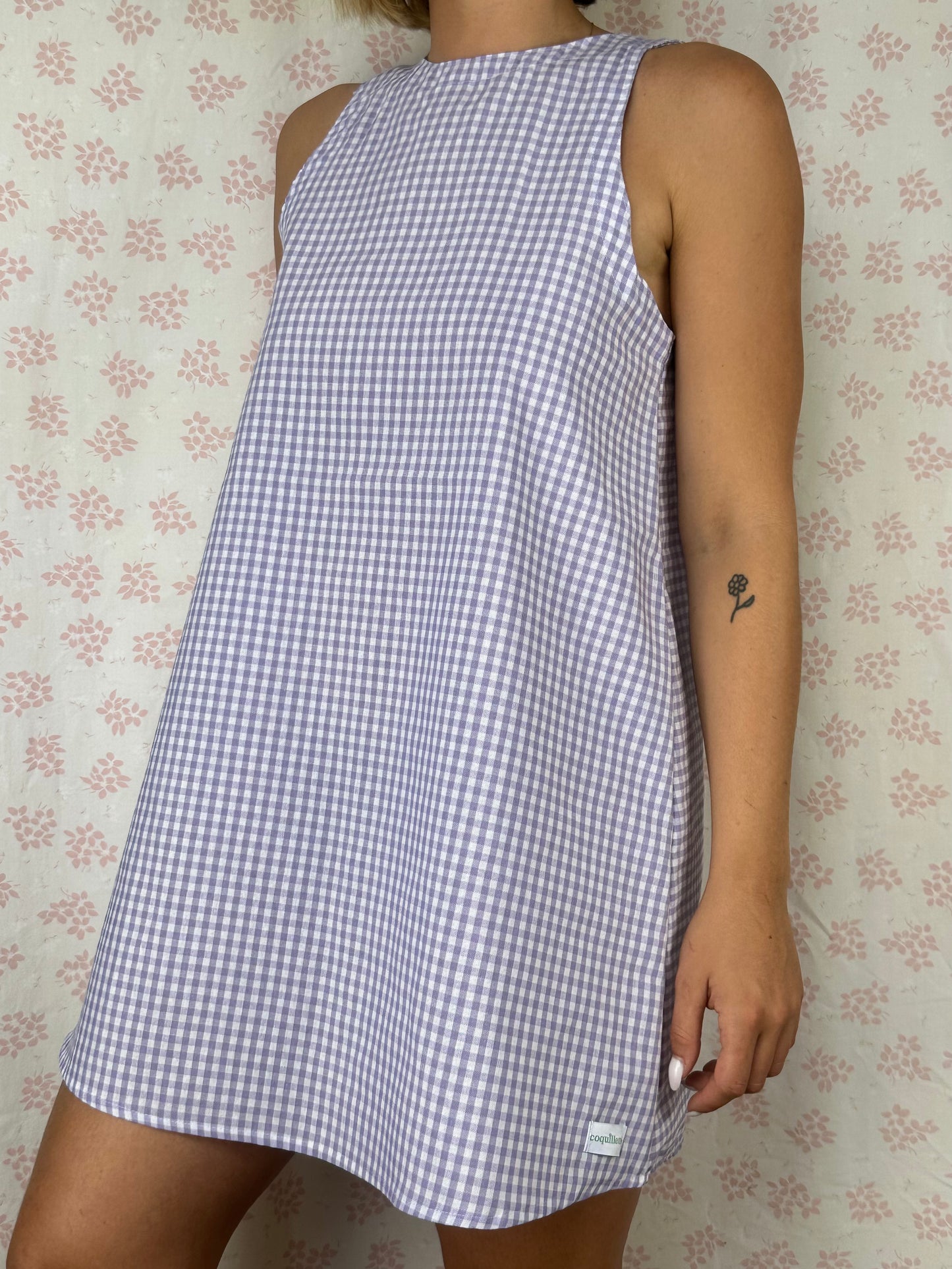 Robe Col Vichy Violet
