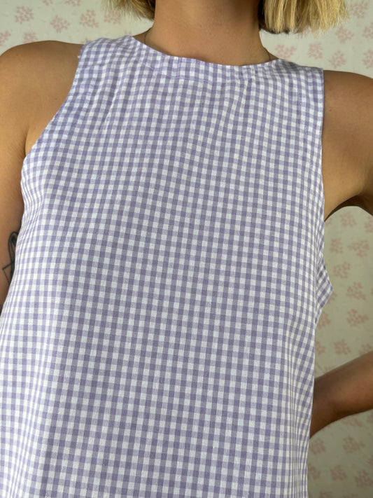 Robe Col Vichy Violet