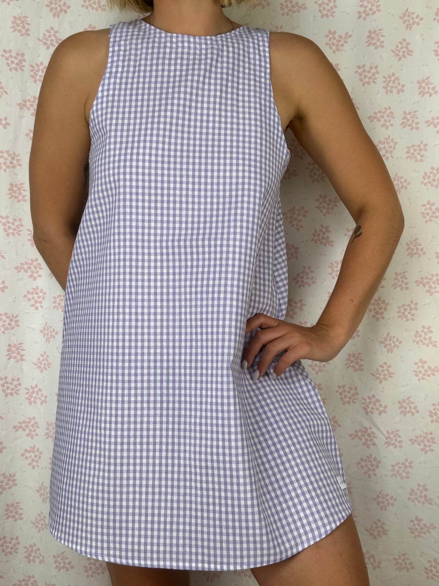 Robe Col Vichy Violet