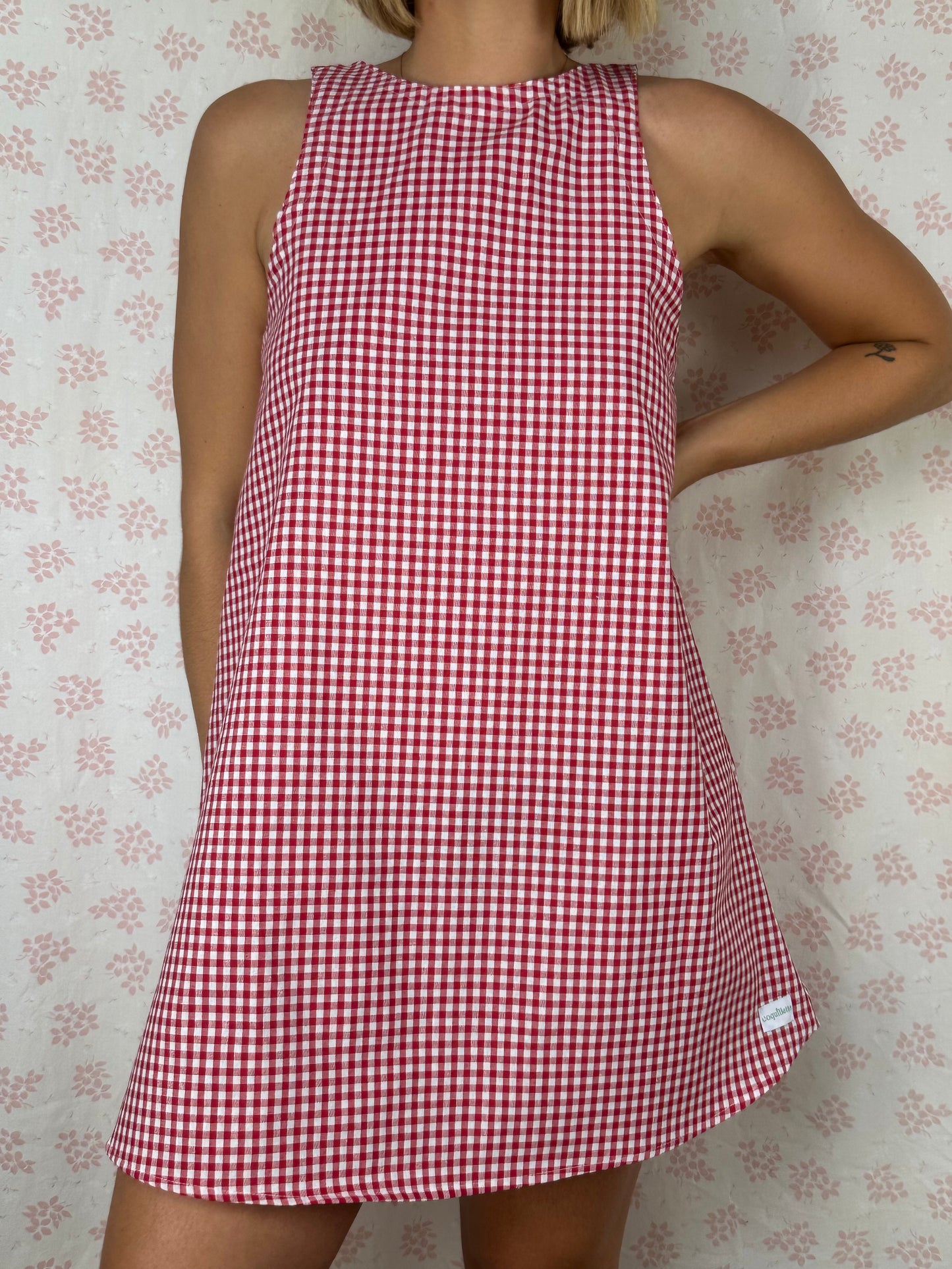 Robe Col Vichy Rouge