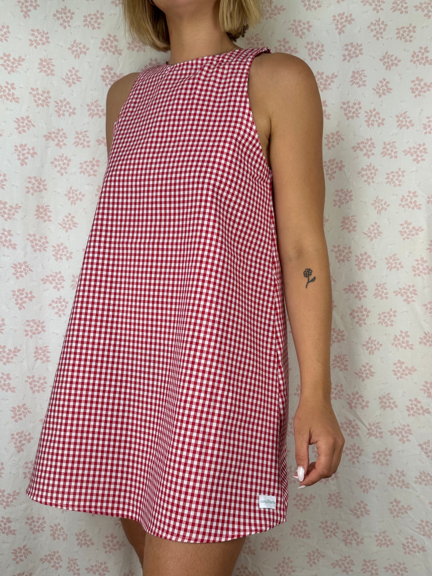 Robe Col Vichy Rouge