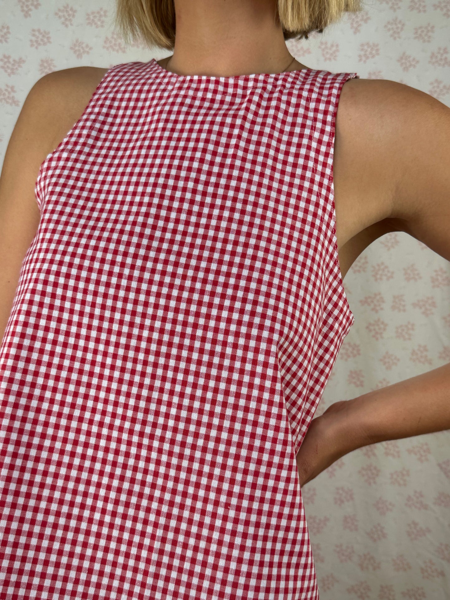 Robe Col Vichy Rouge