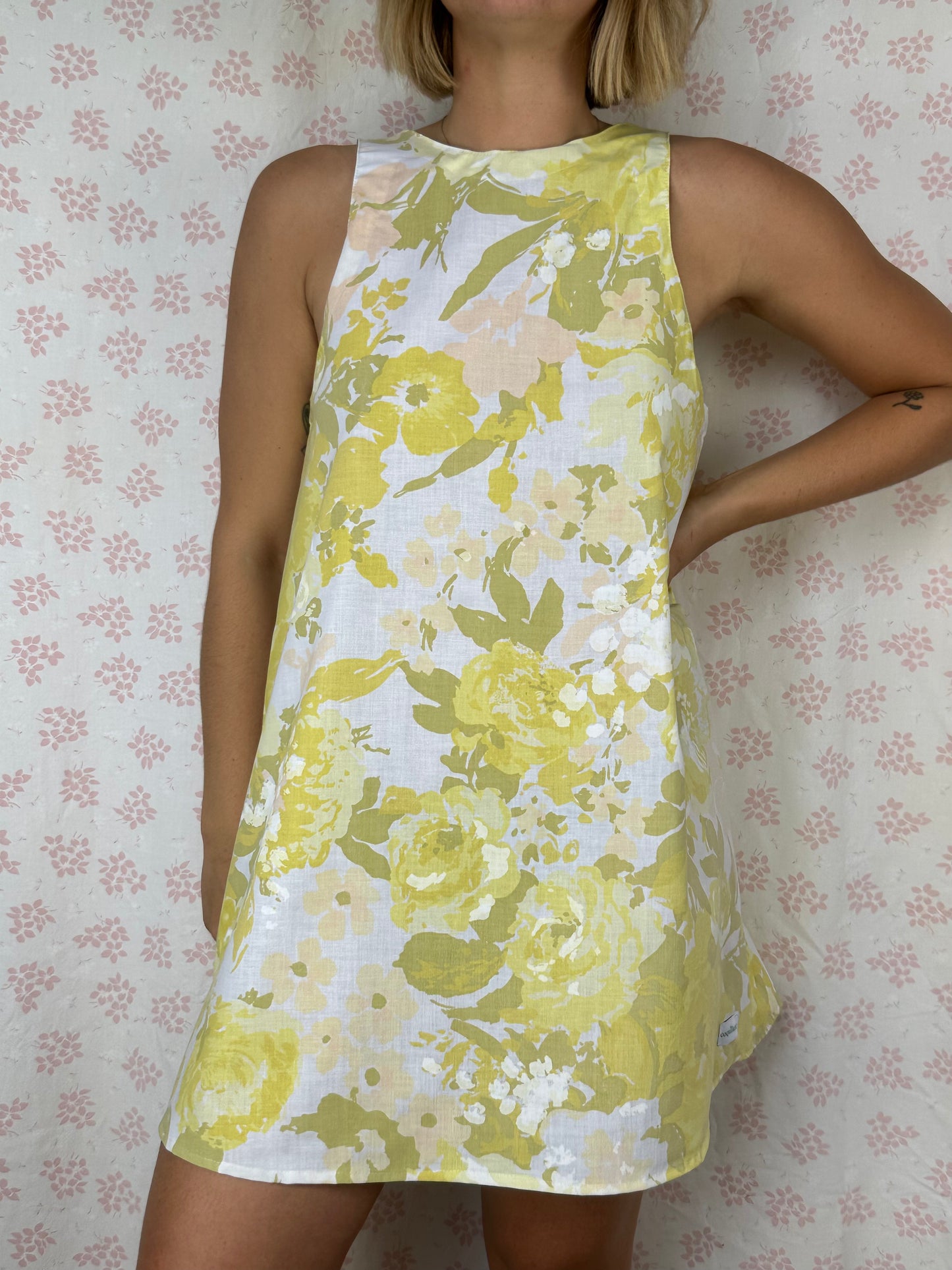 Robe Col Fleurs Vert