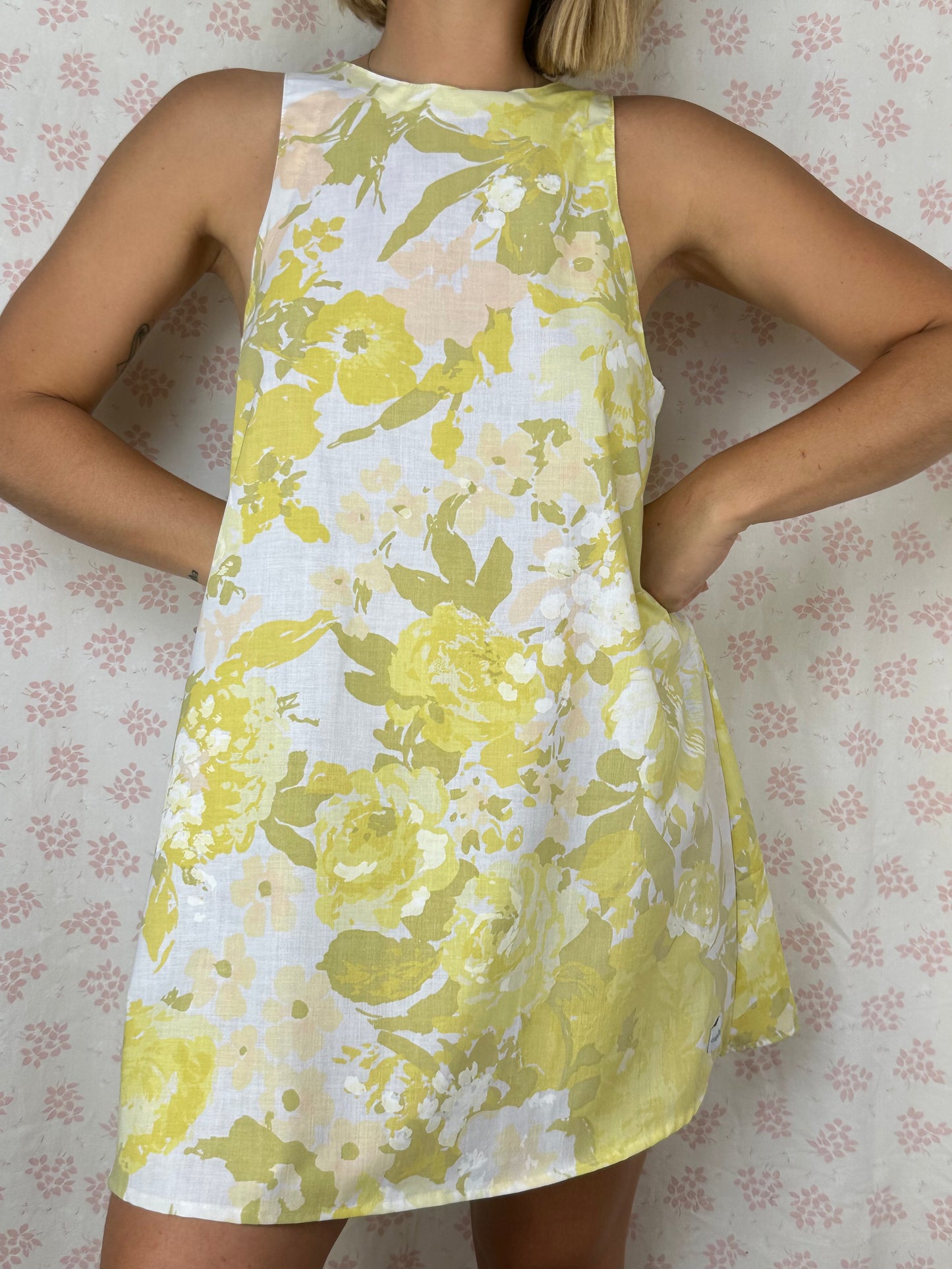 Robe Col Fleurs Vert