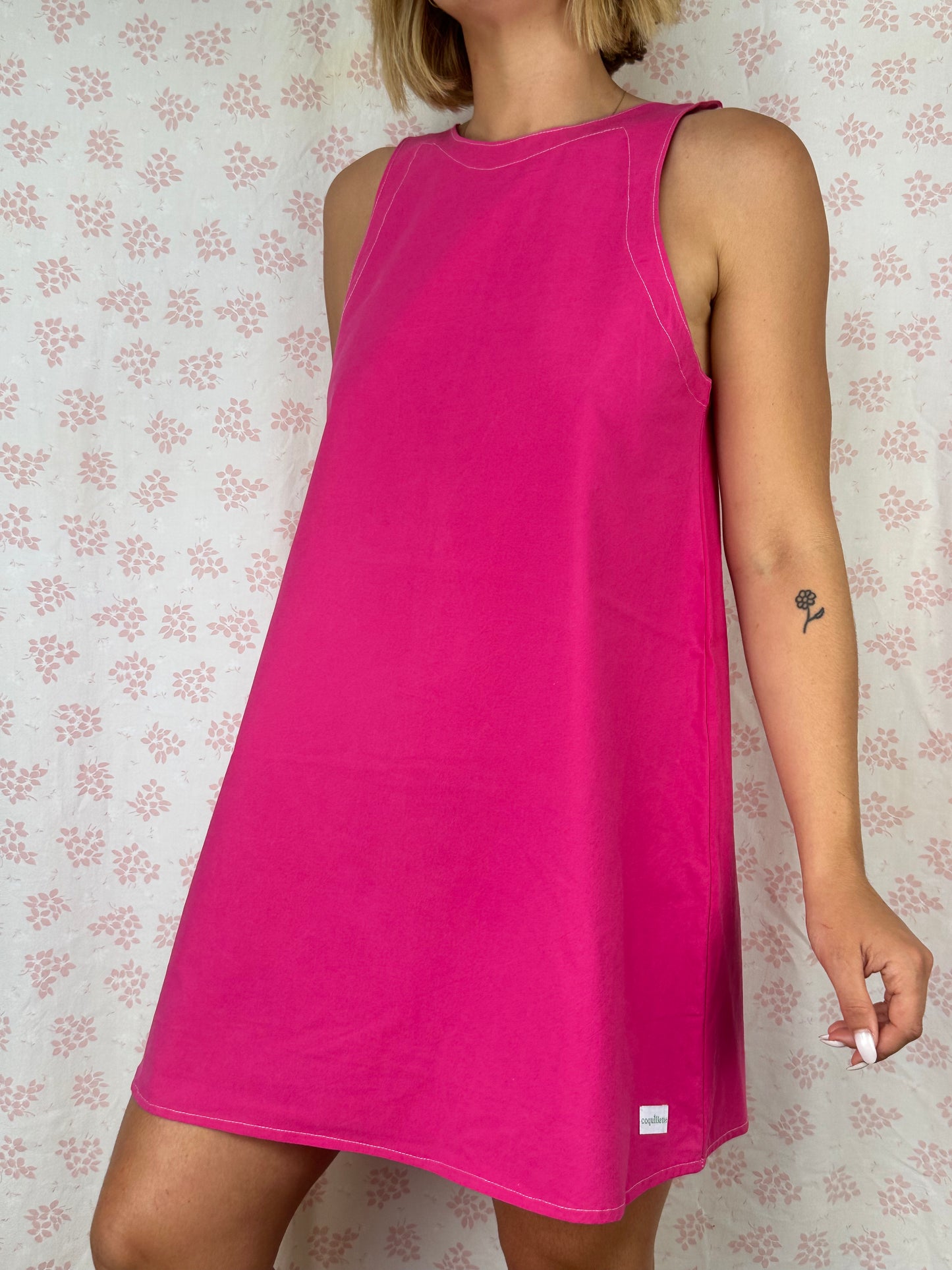 Robe Col Uni Fuchsia