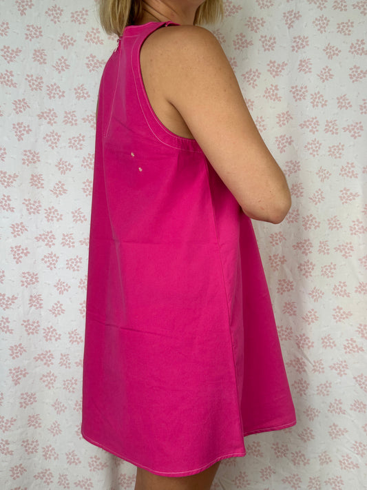 Robe Col Uni Fuchsia