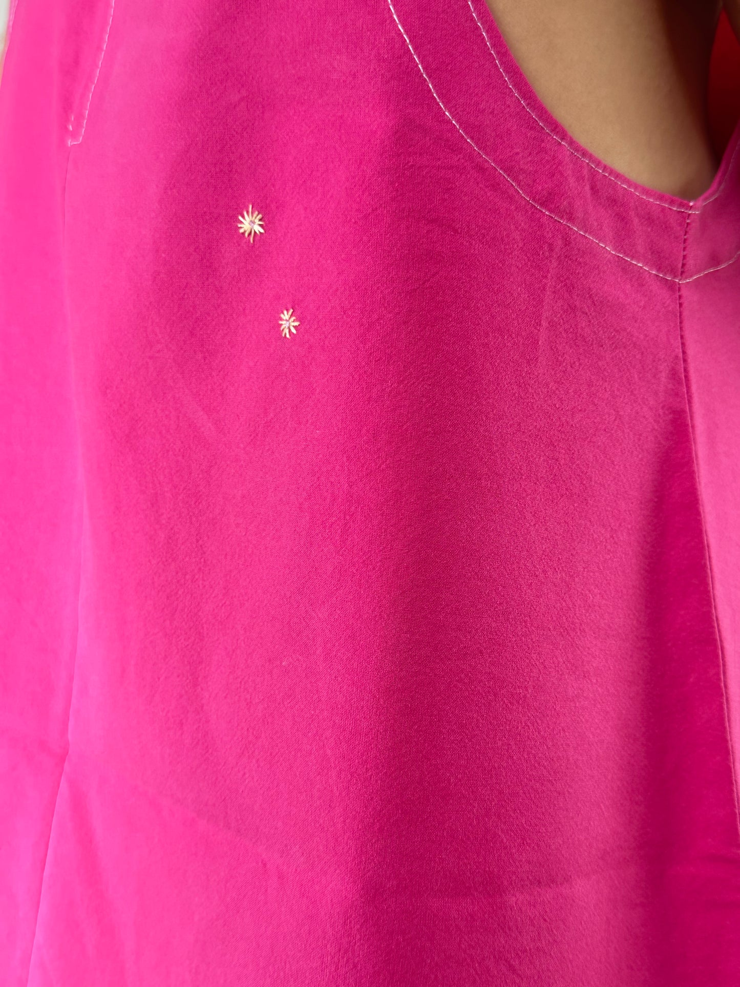 Robe Col Uni Fuchsia