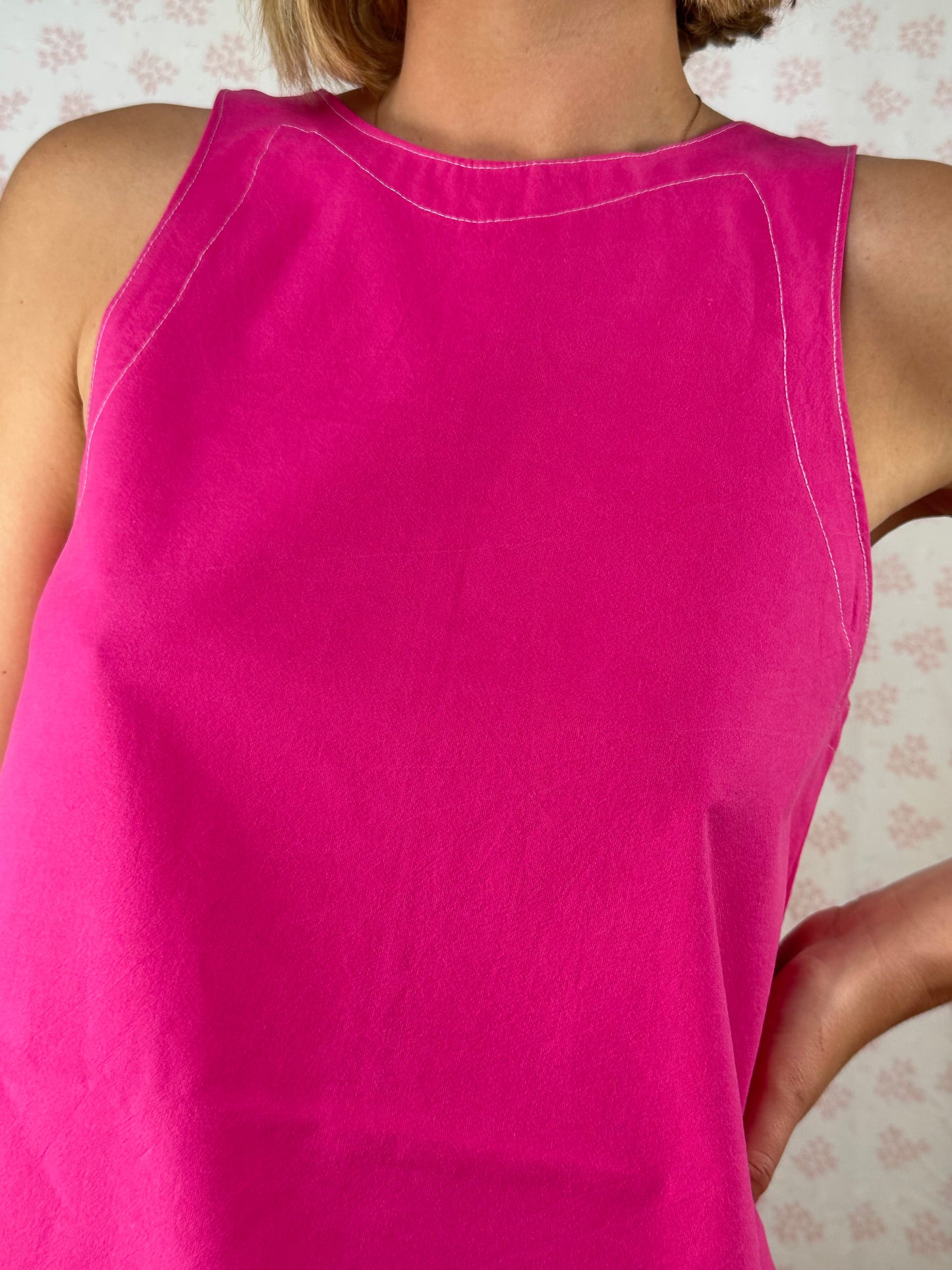 Robe Col Uni Fuchsia