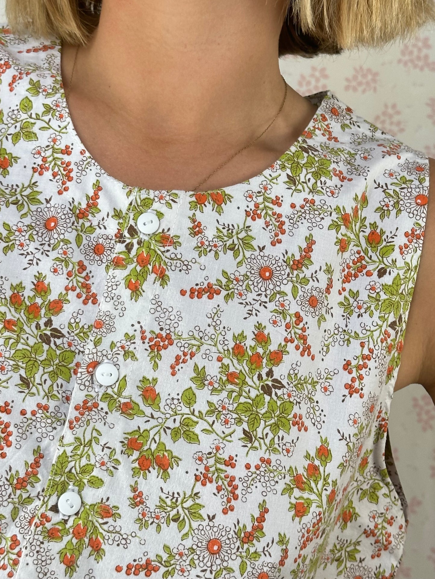 Haut Bouton Fleurs