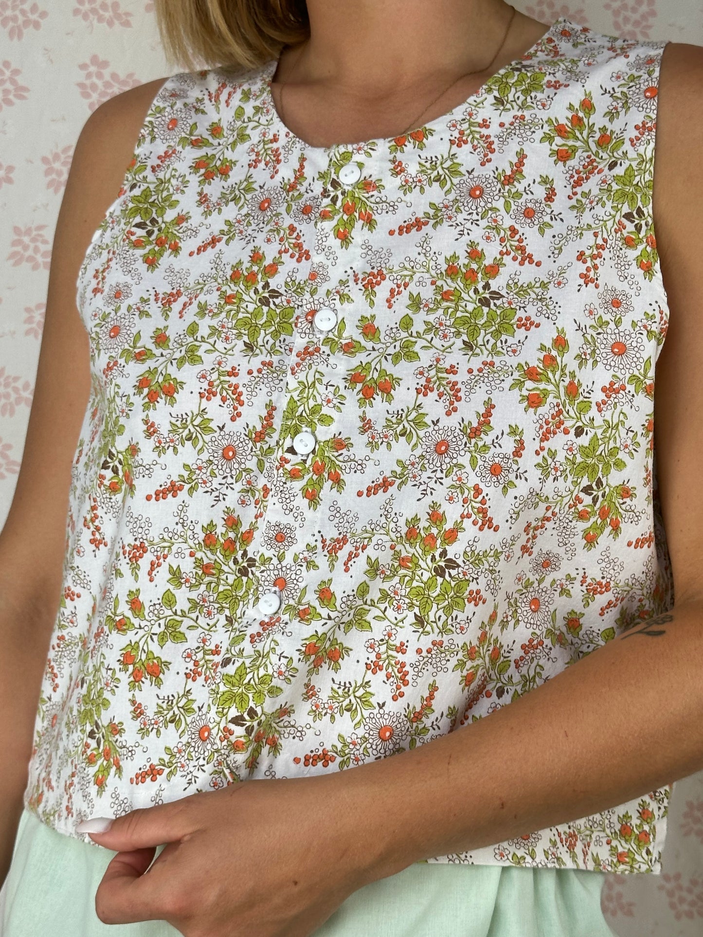 Haut Bouton Fleurs