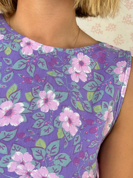 Haut Noeud Violet Fleurs