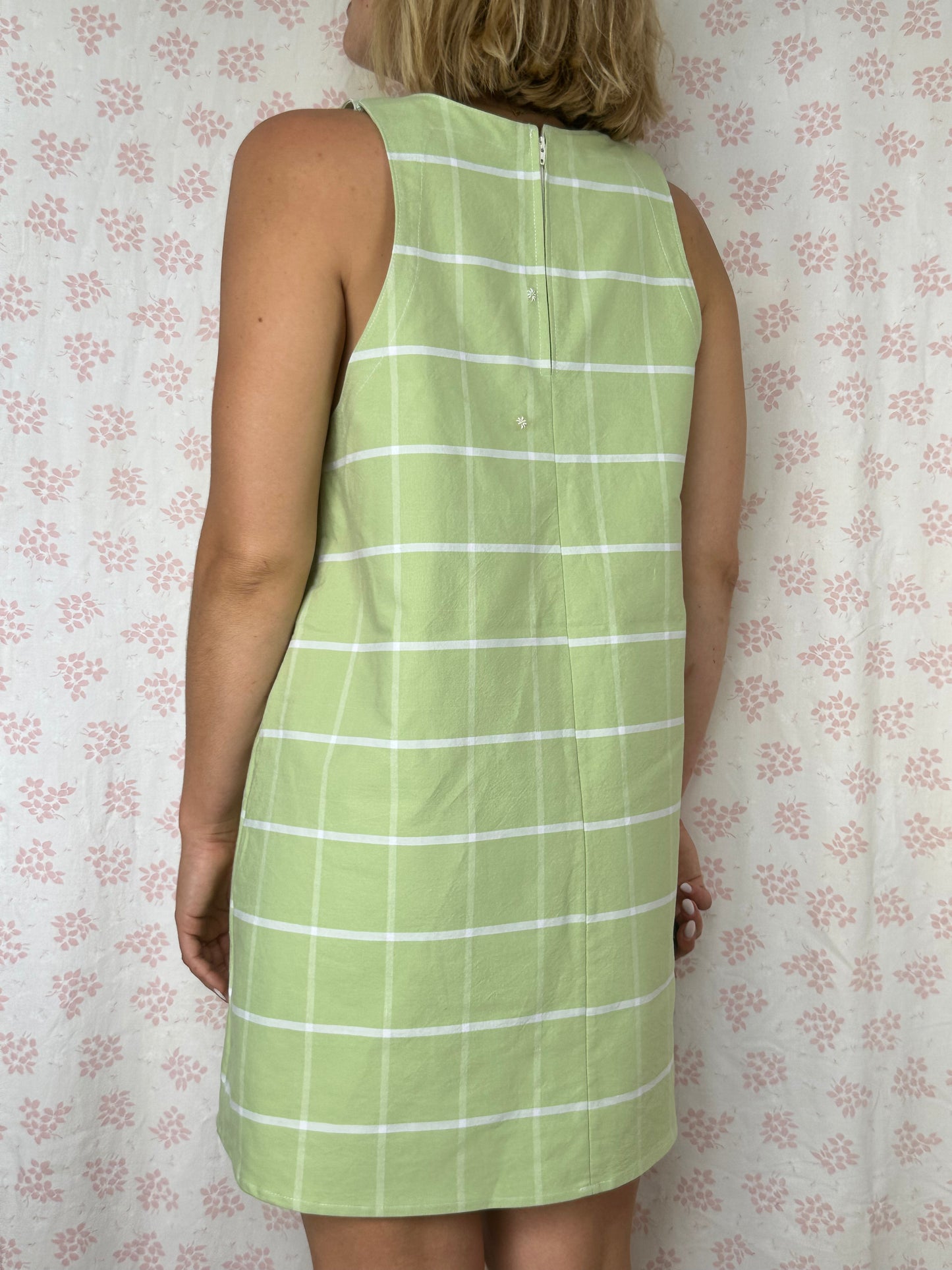 Robe Col Verte Carreaux